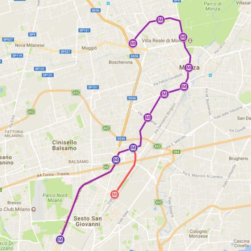 Metro Milano M5 Monza