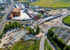 Il montaggio della quinta campata a Porto Marghera