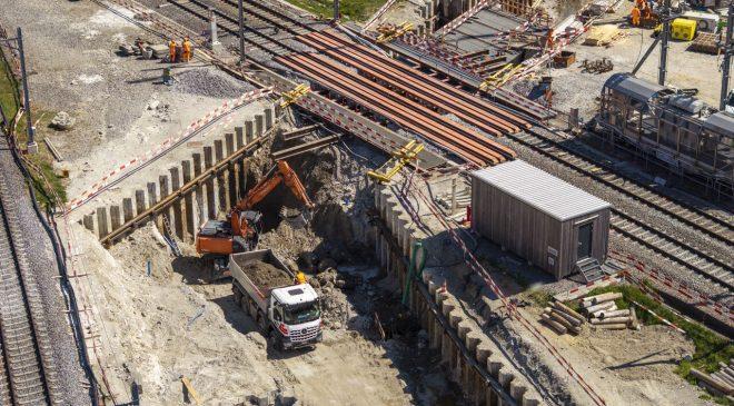 Raddoppio Contone-Ponte Ticino: spinta del primo monolite