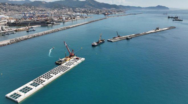 Posizionato il ventiduesimo cassone della nuova diga foranea di Genova