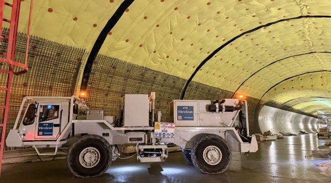Simulazione VibroScan nella galleria di base del Brennero